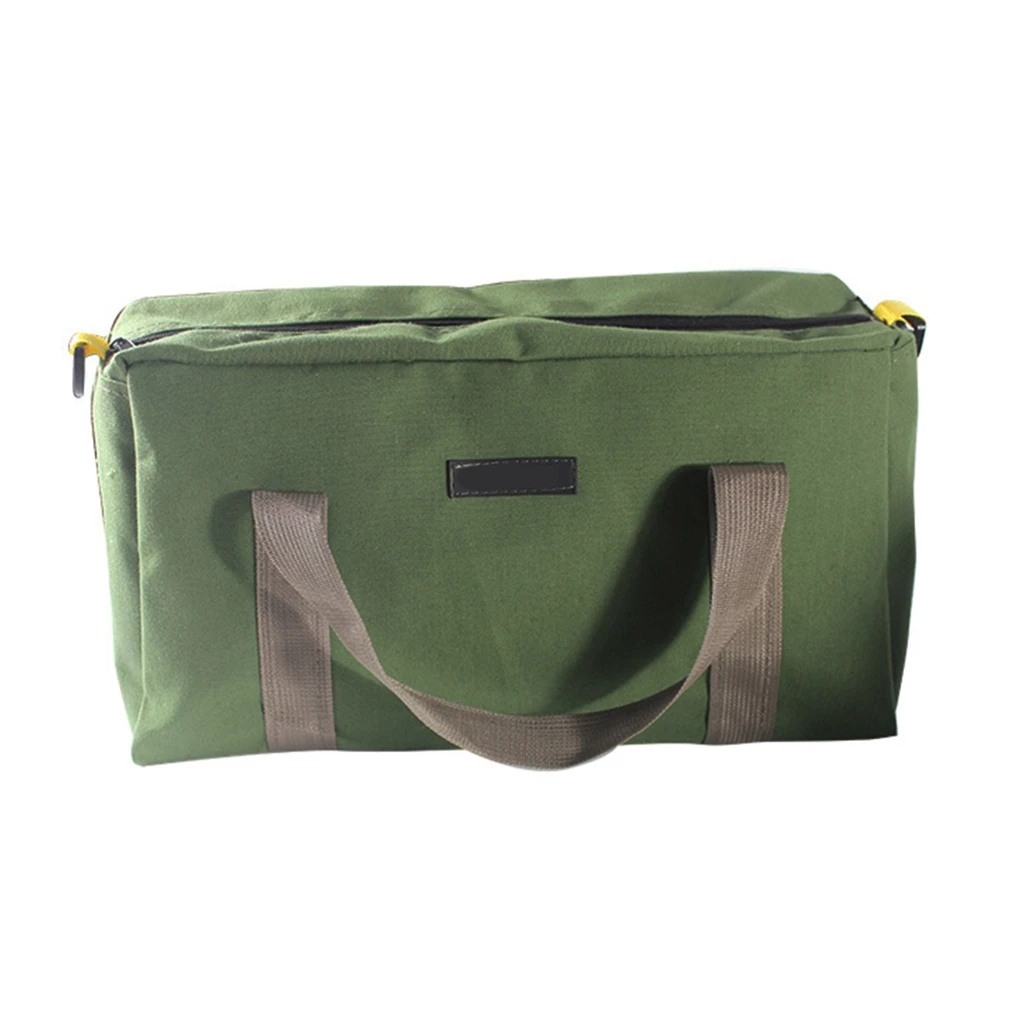 Sac à outils d'électricien à large ouverture en toile épaisse, vert, 12 ou 14 pouces