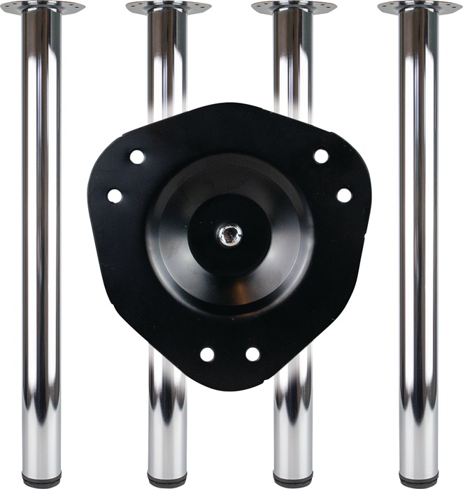 Bmb Versilbert Tischbein-Set Va-Eff.60mm H.710mm I6-Kt.befestigung - 312 109807