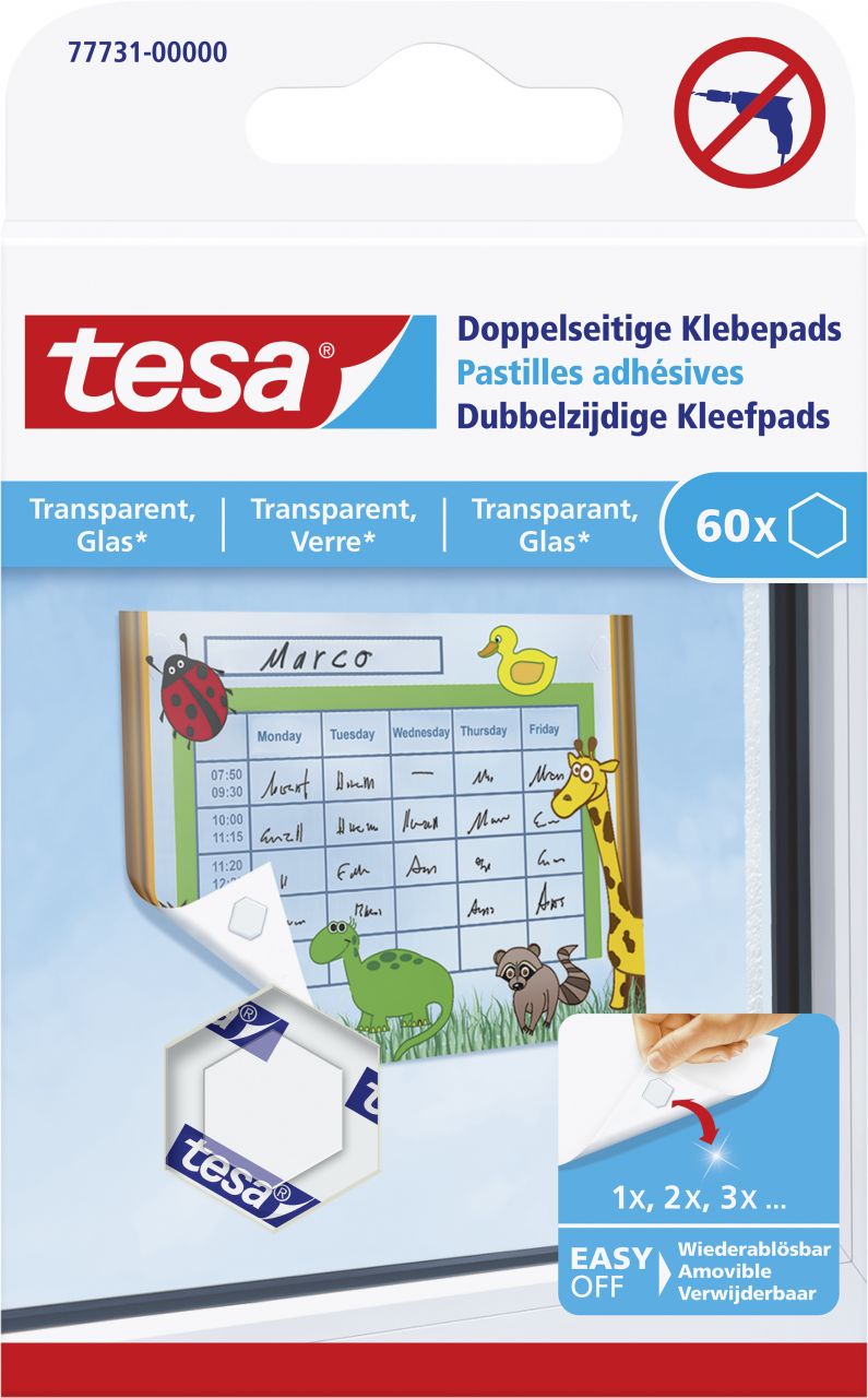 tesa Klebepads doppelseitig, transparent, 60 Stück - Image 3