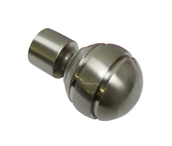 Gardinia Grau Endknopf Elypse Zu Stilprogramm Chicago, Ø 20 Mm, Edelstahl-Optik, 2-Er Pack