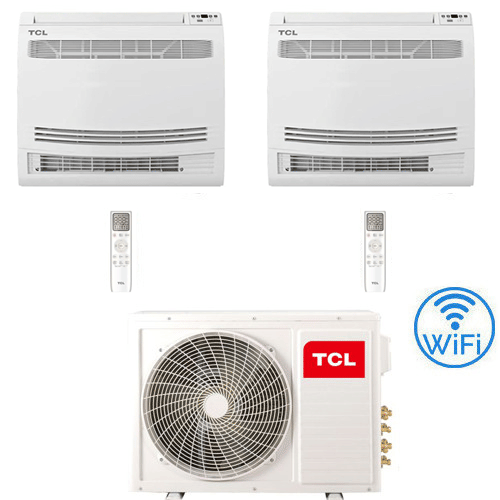 Climatizzatore Condizionatore Tcl Console Pavimento Wi-fi R32 Dual Split Inverter 9000 + 18000 Btu Con U.e. Mt1821 Novitá Classe A++/a+
