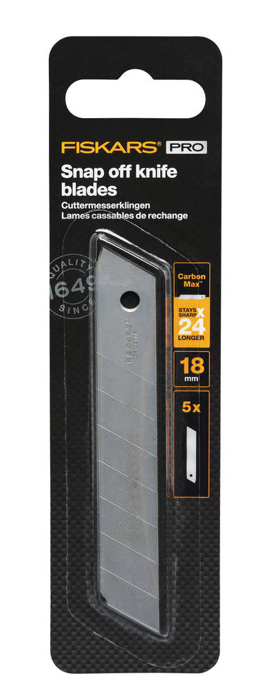 Fiskars CarbonMax Snap-off Knife 18mm Blades 5 pack - Image 3