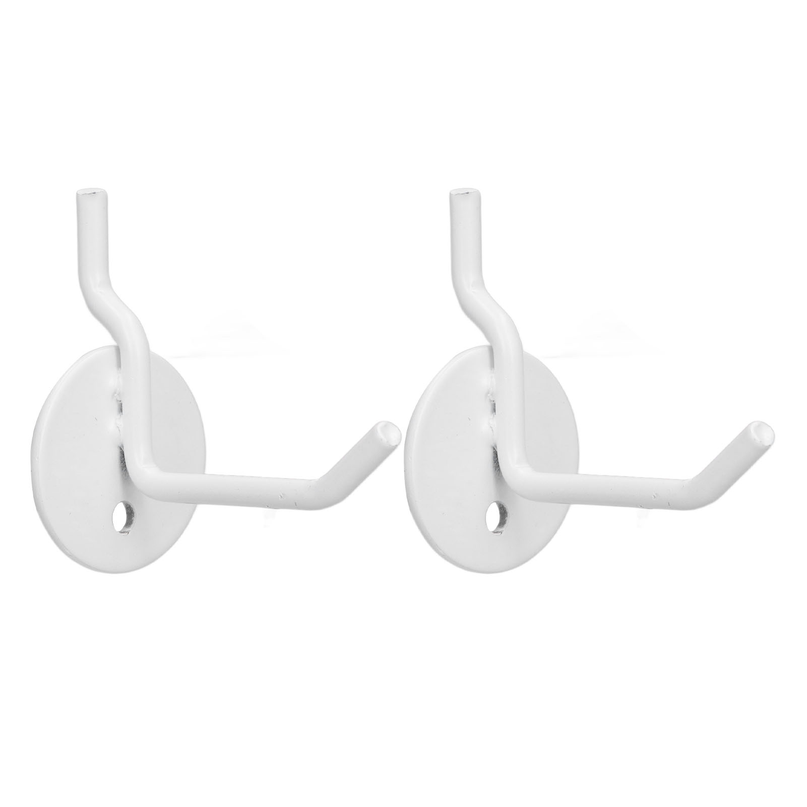 Crochet pour panneau perforé en métal blanc, fixation sans perçage, lot de 2