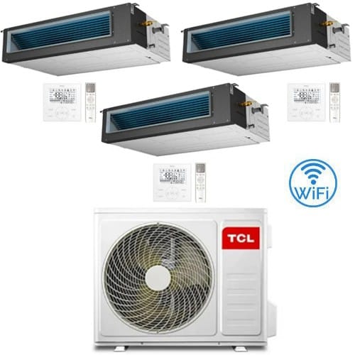 Climatizzatore Condizionatore Tcl Canalizzato Wi-fi R32 Trial Split Inverter 9000 + 9000 + 18000 Btu Con U.e. Mt2730 Classe A++/a+ Novitá