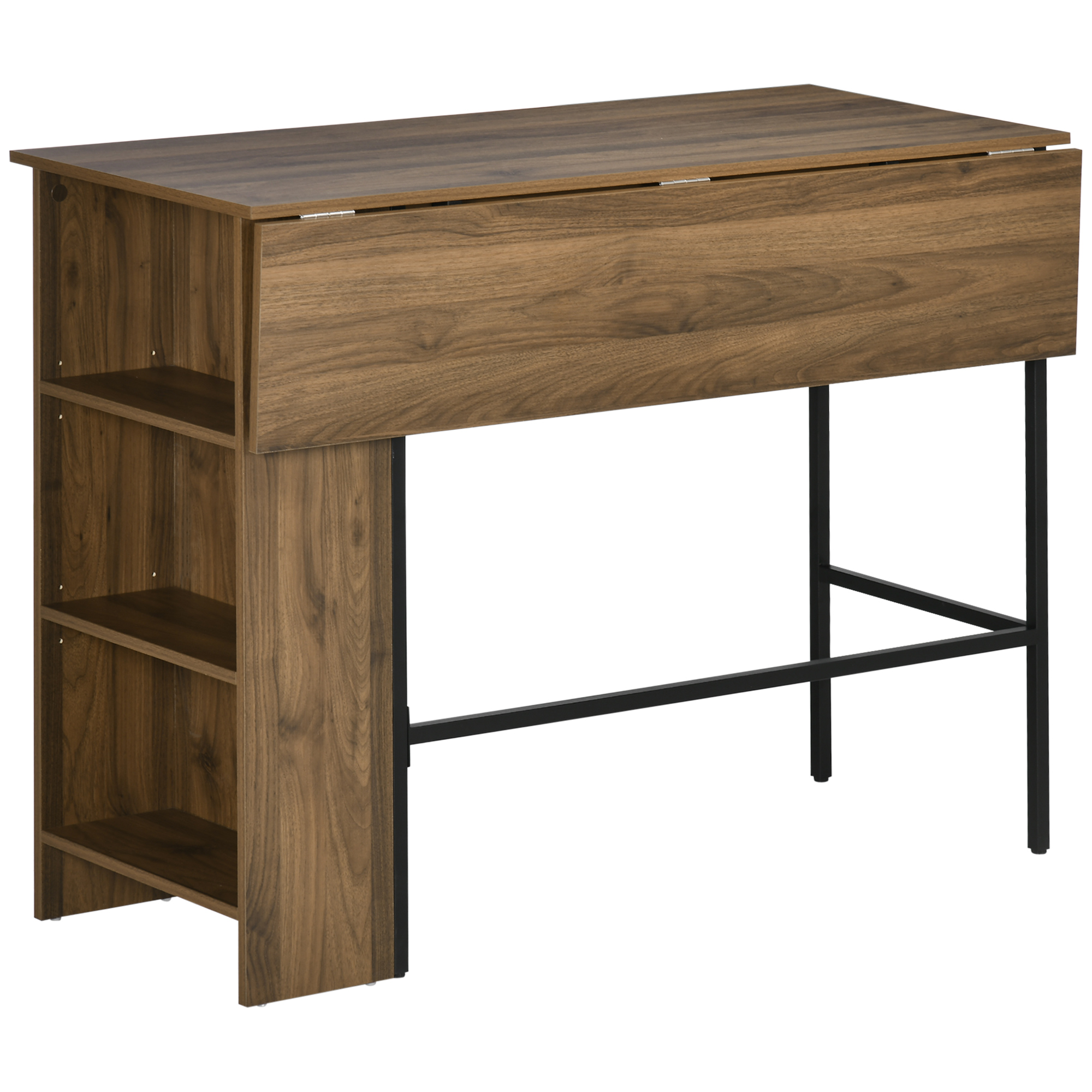 Homcom - Table De Bar Extensible Design Industriel - 3 Étagères