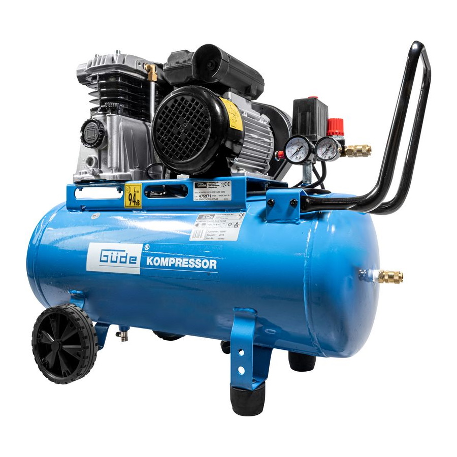 GÜDE Kompressor, 2,2 kW, 2-Zylinder-Aggregat mit Riemenantrieb - blau - Image 3