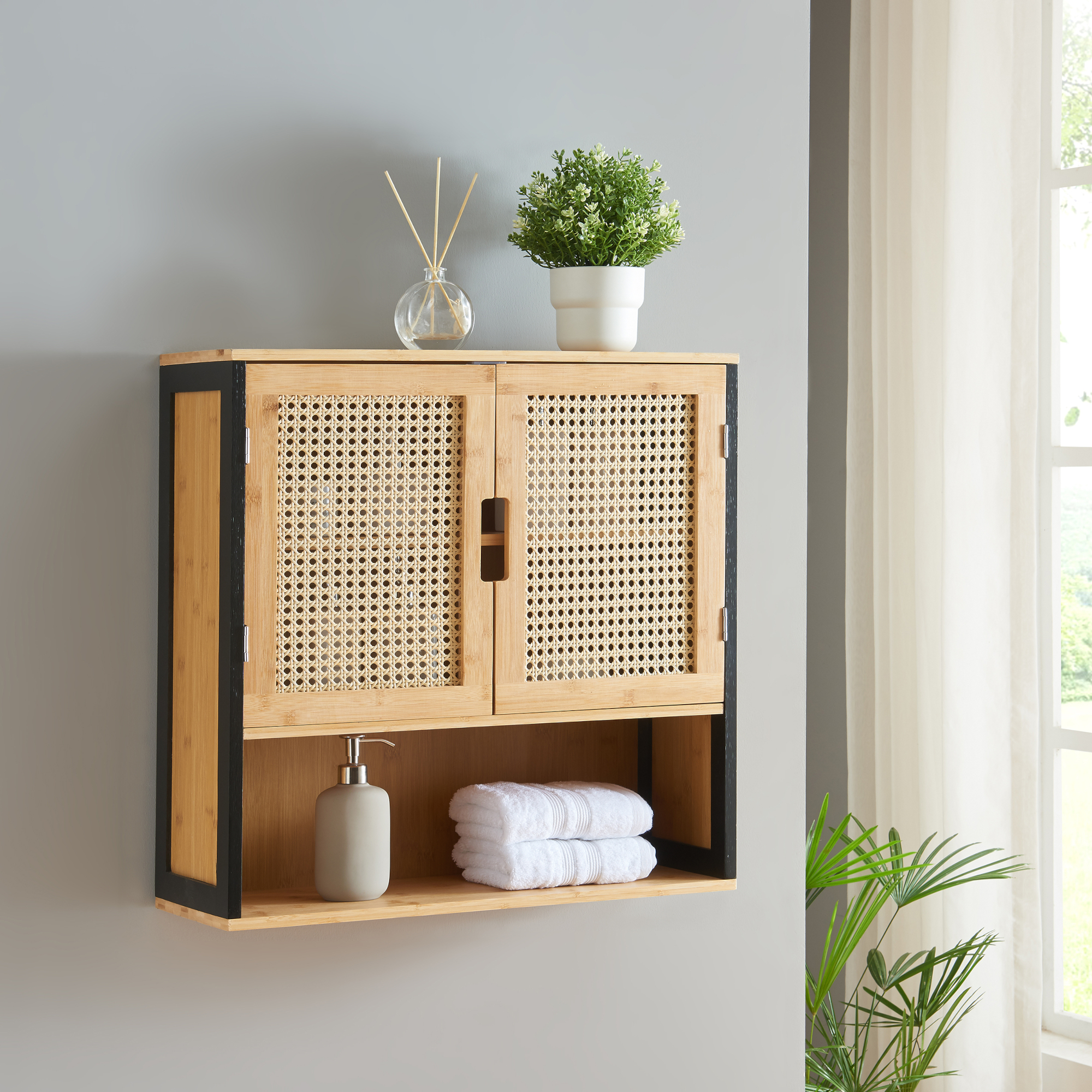 [en.casa] - Armoire Murale De Salle De Bain Tervola 60 X 60 X 20 Cm