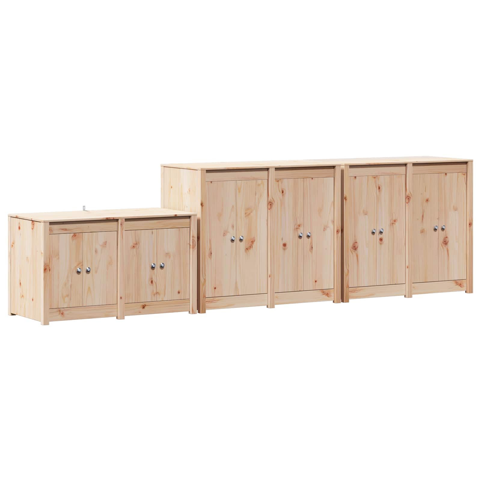 Vidaxl Braun Außenküchenschrank Meppel 3 Stk. Natürlicher Douglas