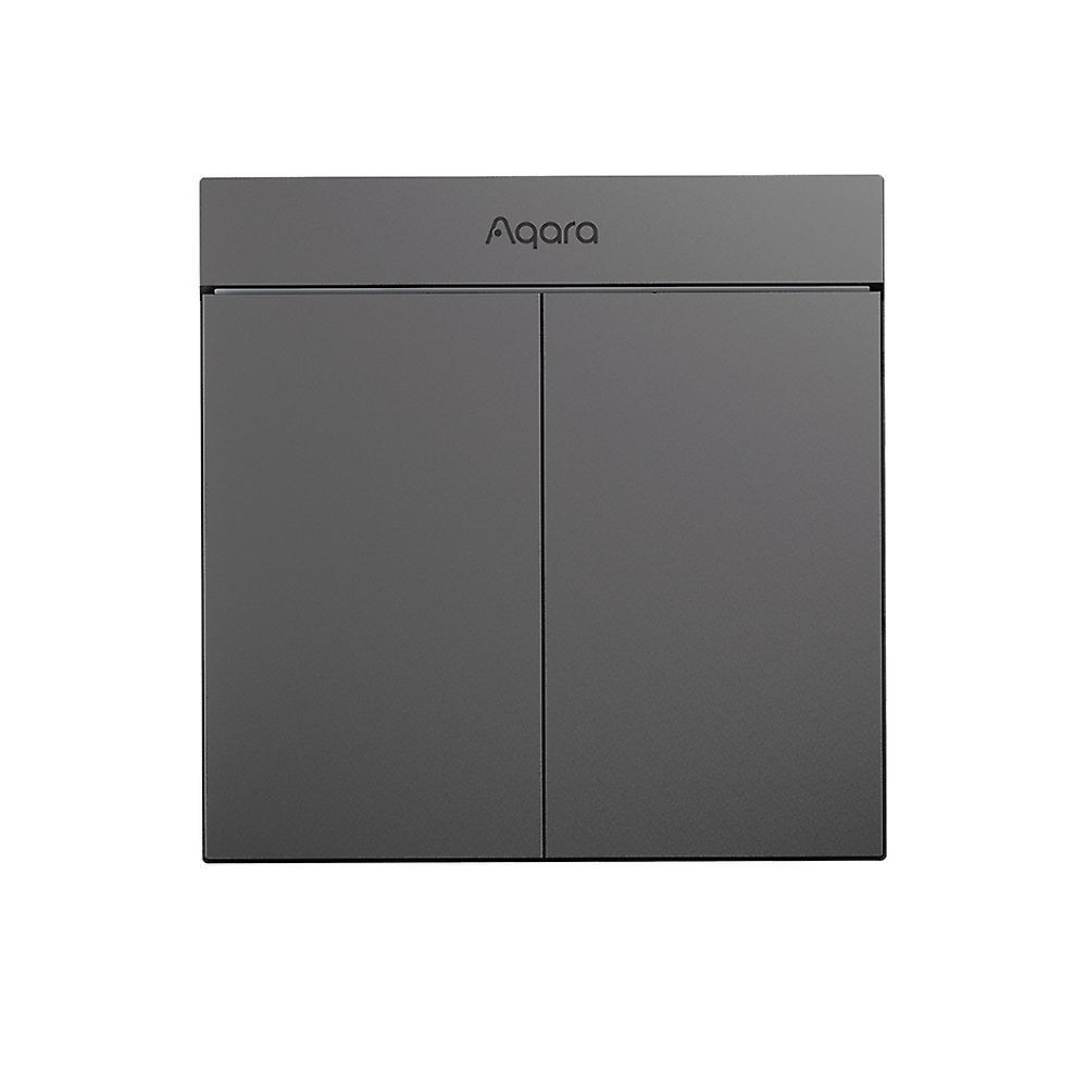 Mixhome Aqara Smart Wandschalter H1m Neutral Mars-Tech Funk-Lichtschalter Mit Zigbee 3.0 Mehrfachsteuerung – 2 Tasten – Grau