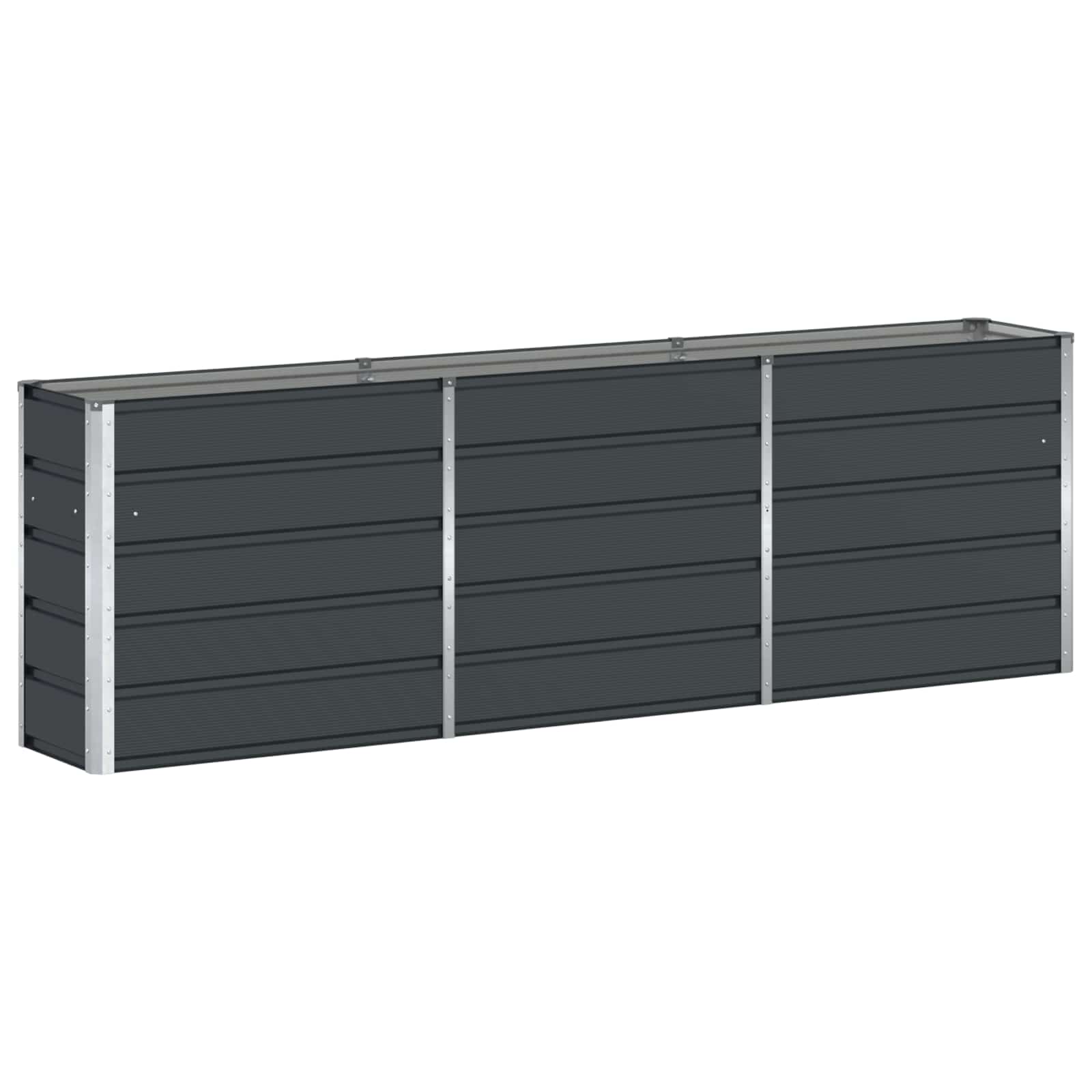 Planter Anthracite 240 X 40 X 75 Cm Steel Vidaxl