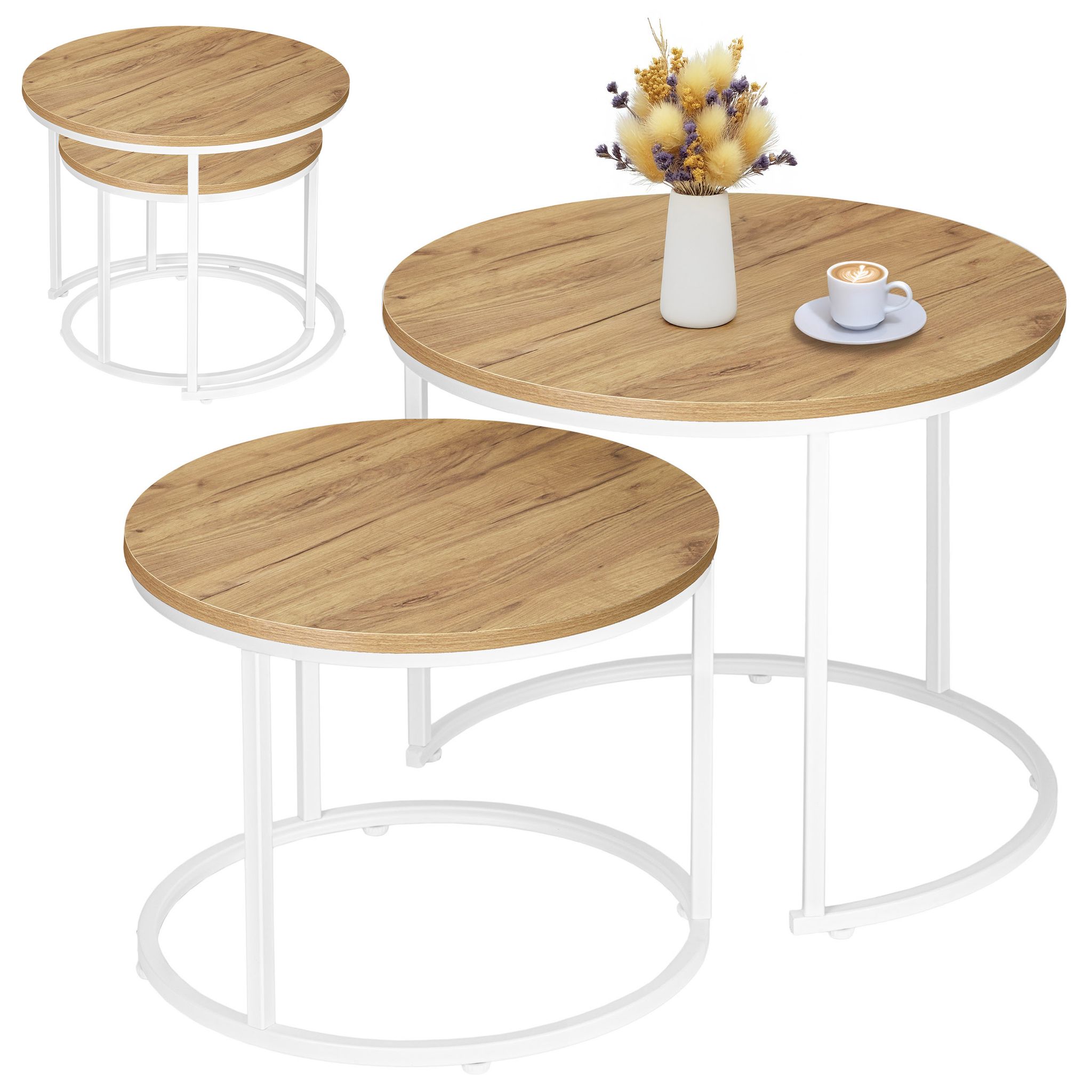 Ensemble De 2 Tables Basses Blanches Galen Small Craft – Structure En