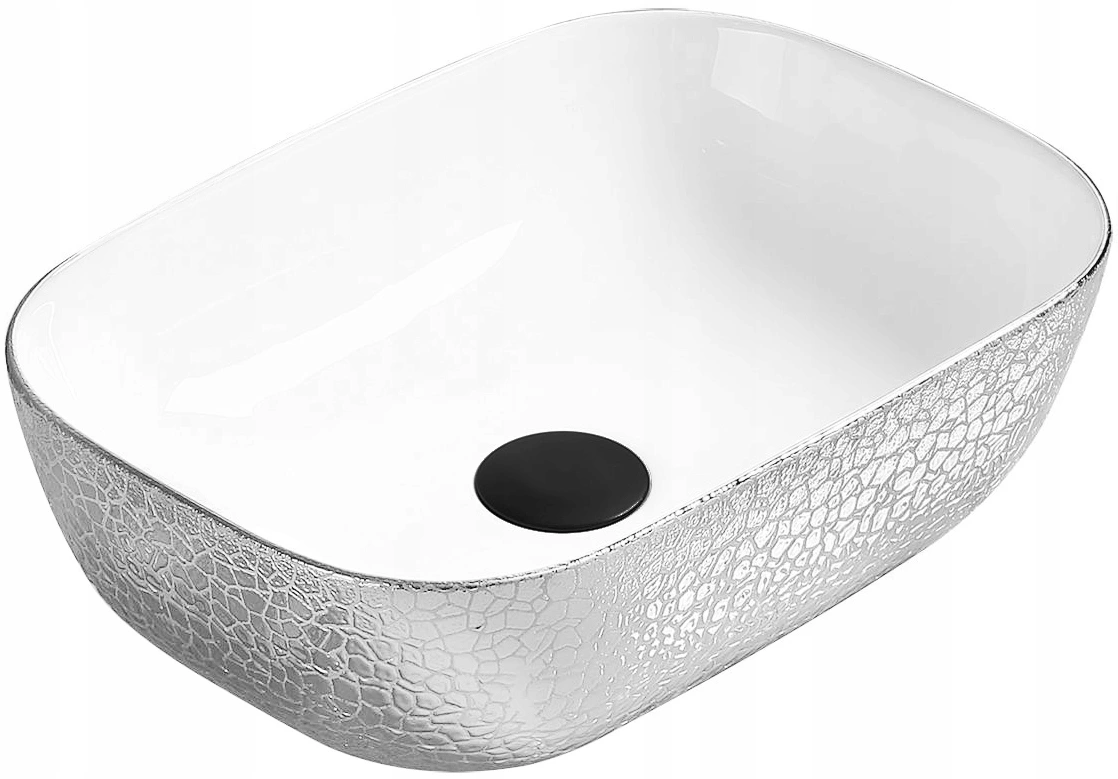 Mexen Rita Lavabo Da Appoggio 45 X 32 Cm, Bianco argento 21084555