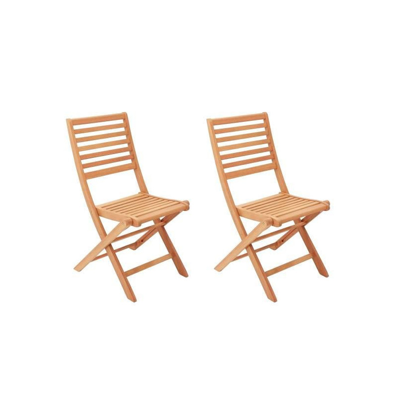 Lot De 2 Chaises De Jardin Pliantes En Eucalyptus Fsc - 57 X 46,5 X 90