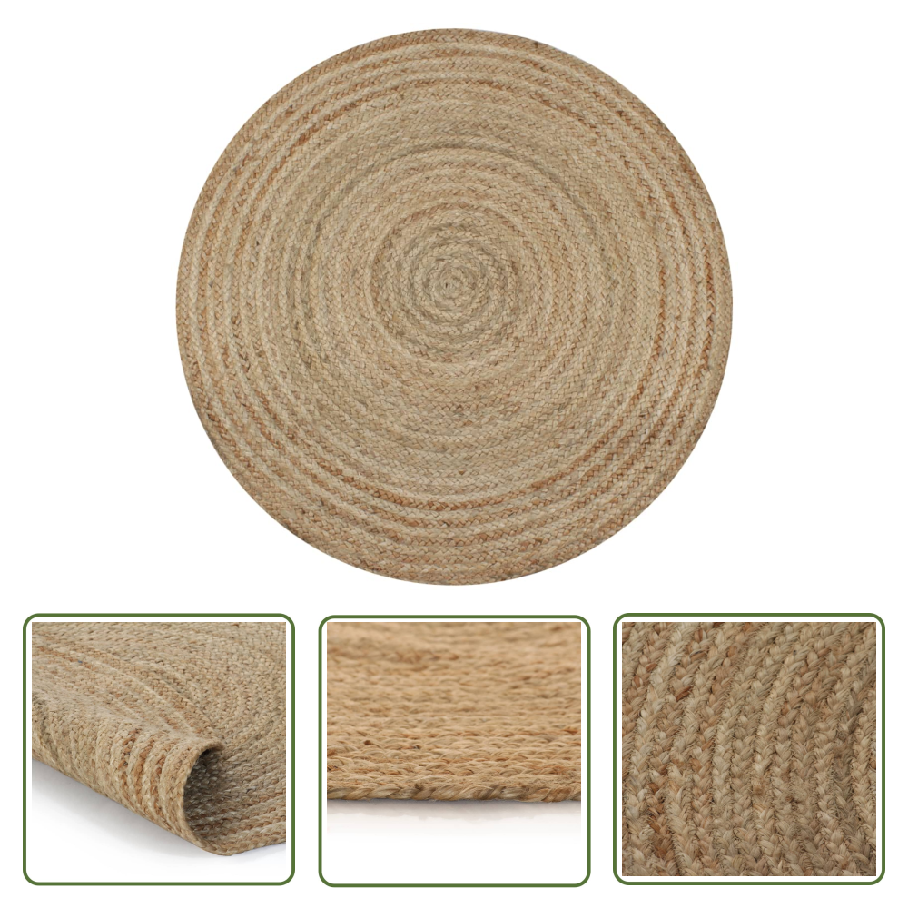 The Living Store - Inlife Tapis Jute Tressé 150 Cm Rond