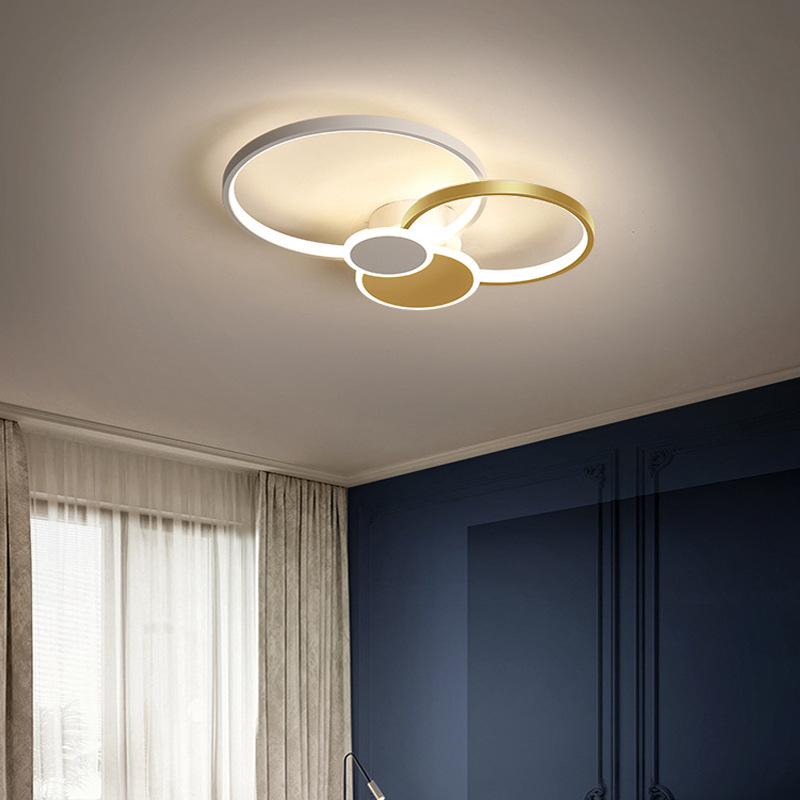 Plafonnier Led Doré 58 Cm, Rond