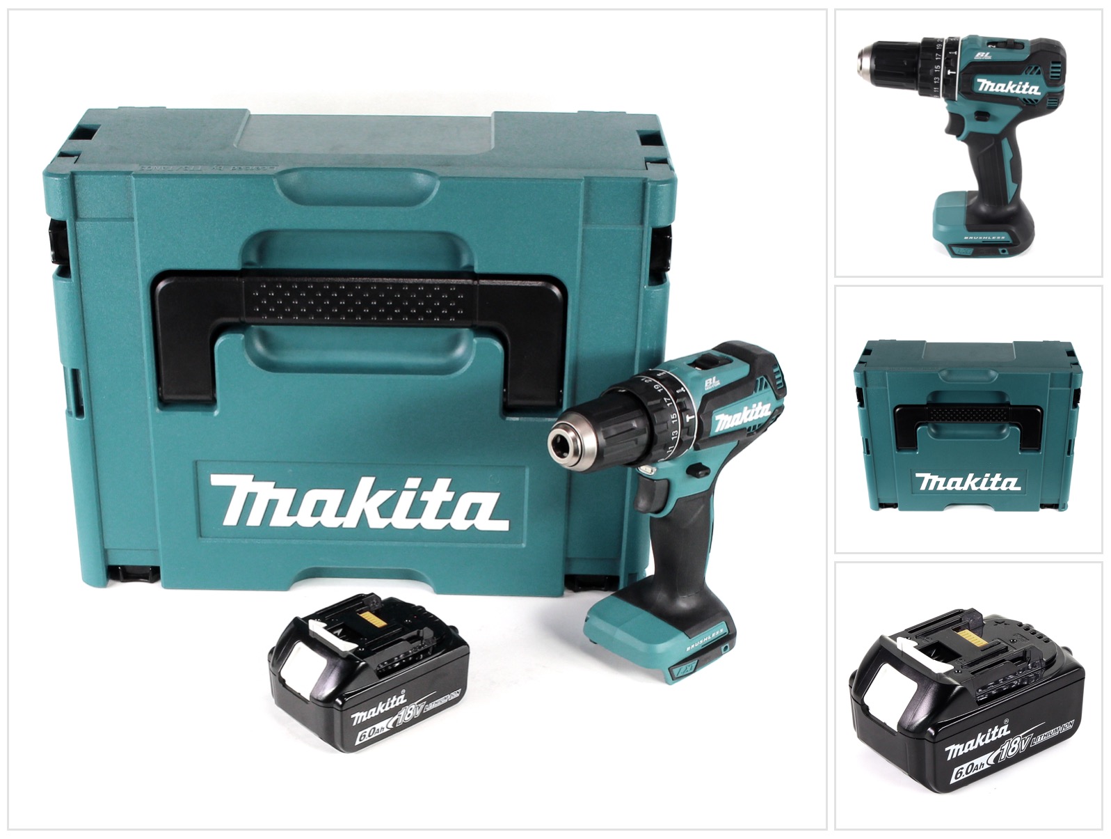 Dhp 485 G1j Akku Schlagbohrschrauber 18v 50 Nm Brushless + 1x Akku 6, 0ah + Makpac - Ohne Ladegerät - Makita
