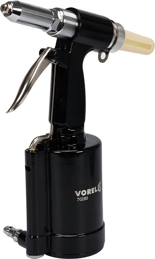 Vorel Schwarz Druckluft Nietpistole Pneumatische Blindnietzange Ø 2,4 - 4,8 Mm Popnietenzange + 4 Bits