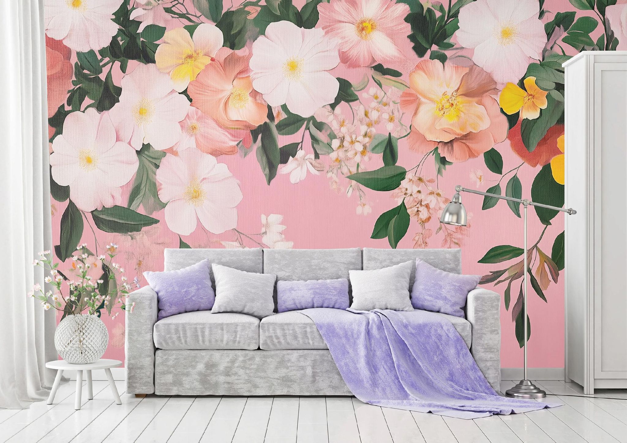 Wallarena Vlies Fototapete Blumen 400x280 Cm, Tapeten, Für Wohn Und Schlafzimmer, Vliestapete Wandtapete Tapete 3d Effekt- Inkl. Kleister - Natur Rosa
