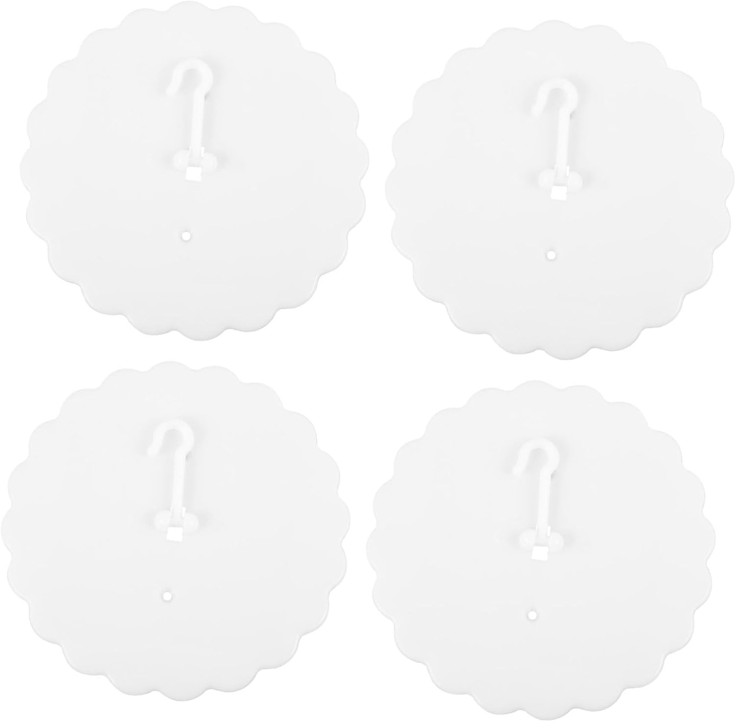 Crochet de plafond adhésif en plastique, blanc, lot de 4