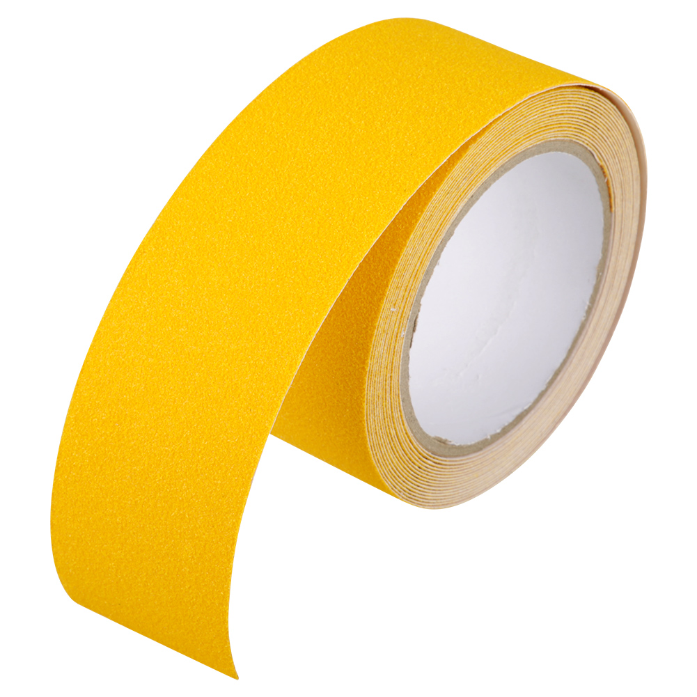 Bande antidérapante auto-adhésive en PVC et carbure de silicium, jaune, 5 cm x 5 m