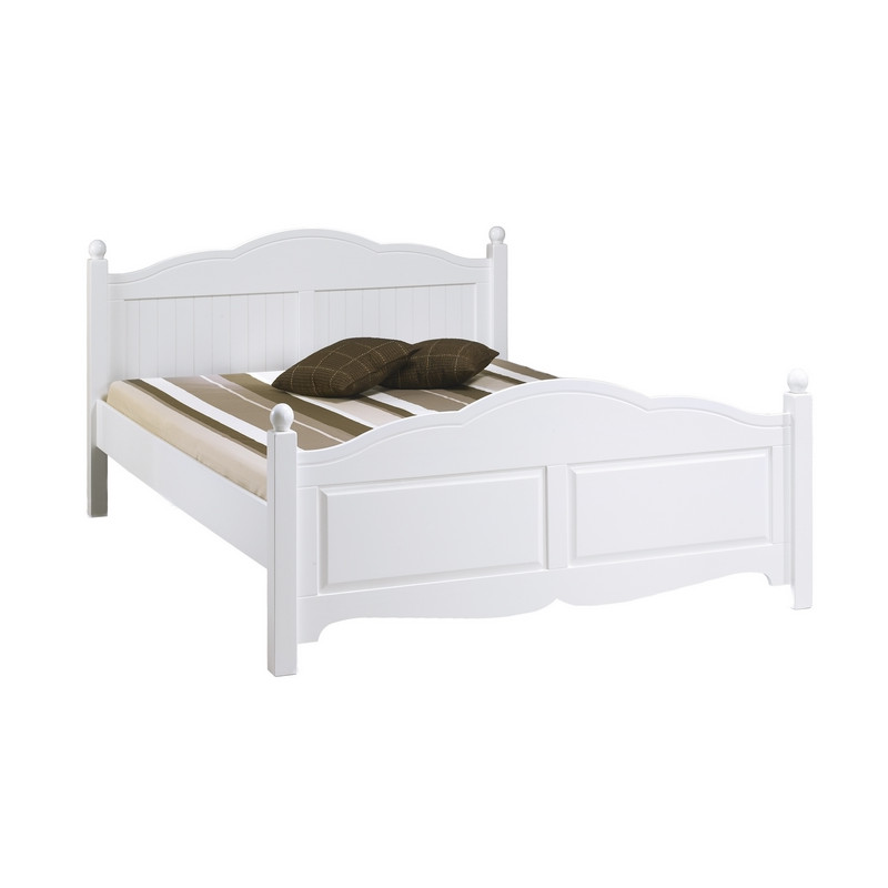 Lit Blanc 2 Places Pour Couchage 160 X 200 Style Anglais L 169 H 100 P