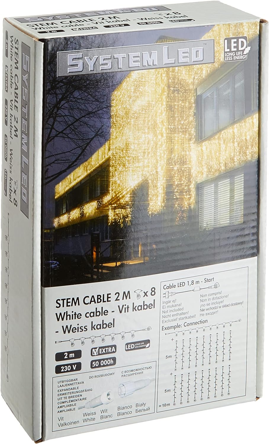 Best Season Weiß - Star Trading Verteilerkabel 2 M Mit 8 Verbindern Für Beleuchtungs-Systeme Expo Und Led Von Star Trading, Verbindungskabel Zur Erweiterung Der Outdoor-Lichtsysteme, Ip44