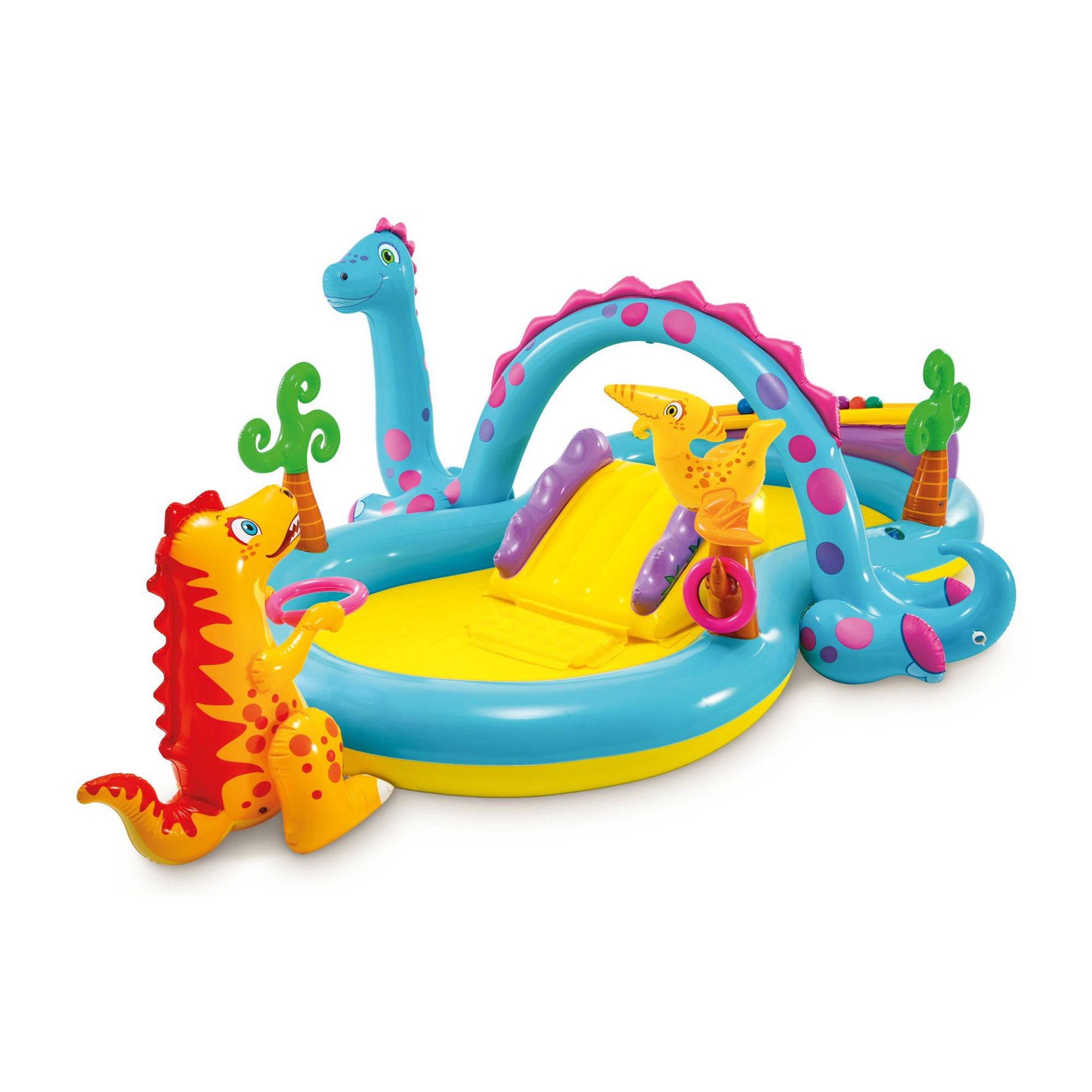 Intex Blau - Dinoland Hüpfburg Kinderpool Aufblasbar 333X229x112 Cm 57135Np
