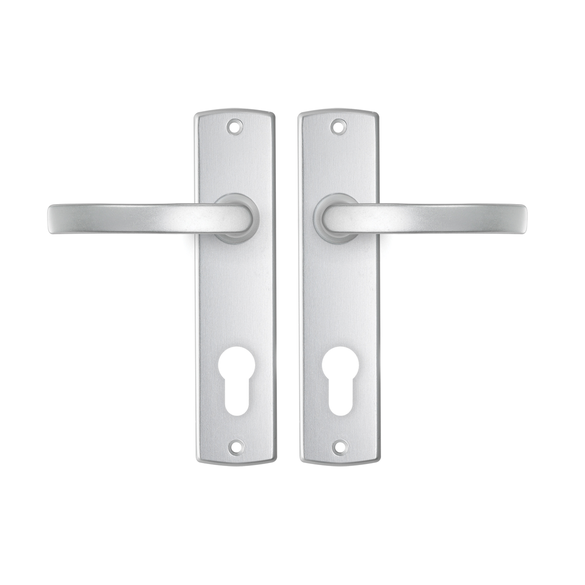 Axa Türbeschläge Set - Curve Basic - Türklinken Innentüren Mit Langschild - Mit Zylinderloch - Aluminium - Pc75