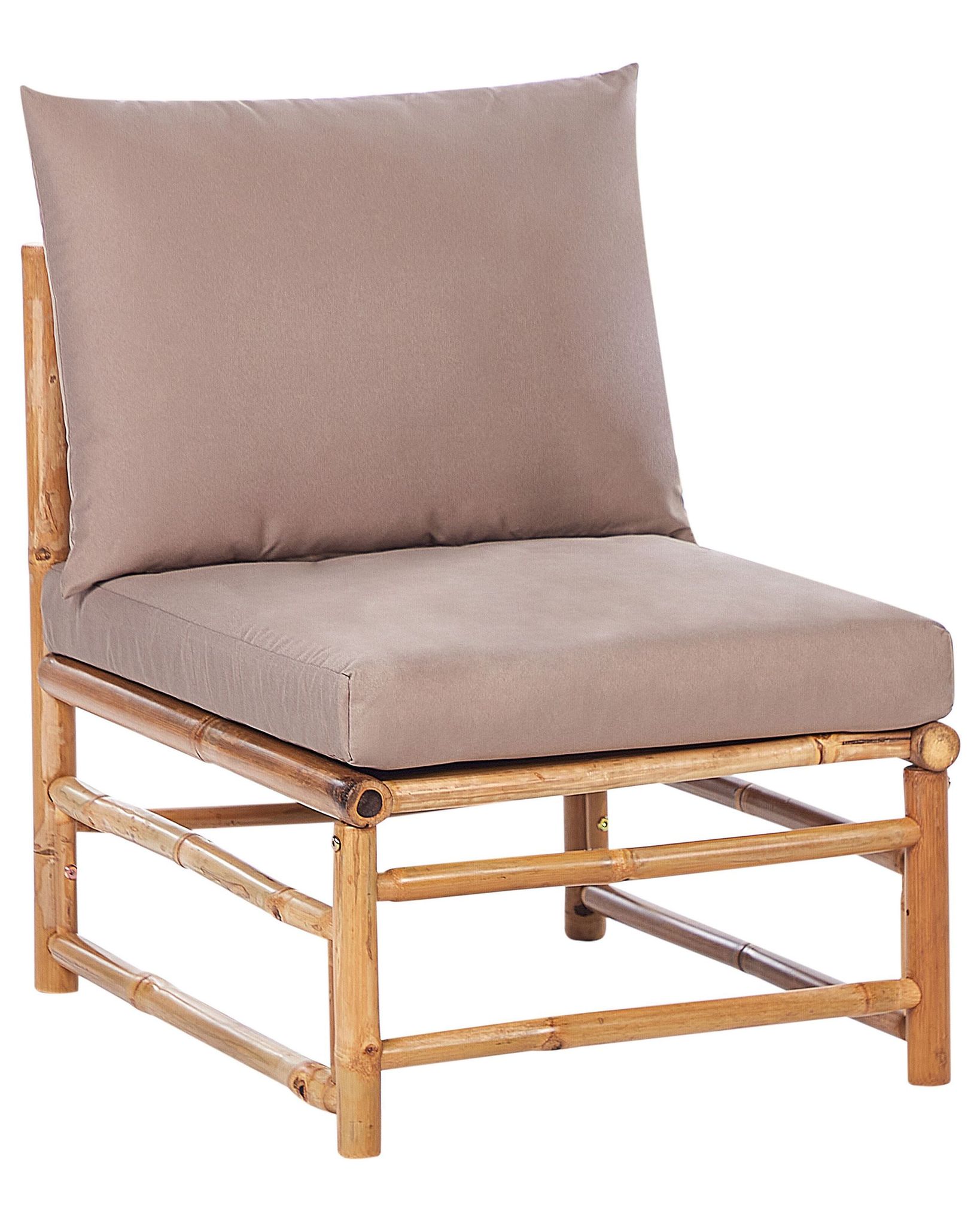 Beliani Garden 1-seat Section Cerreto Bamboo Wood Taupe