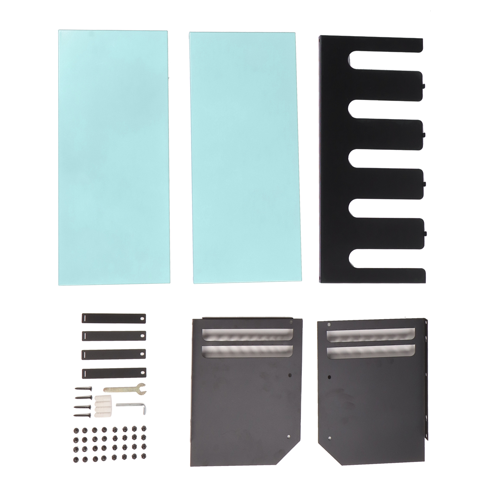 Support mural pour outils électriques en fer, 5 fentes, range-perceuses pour garage et atelier, bleu