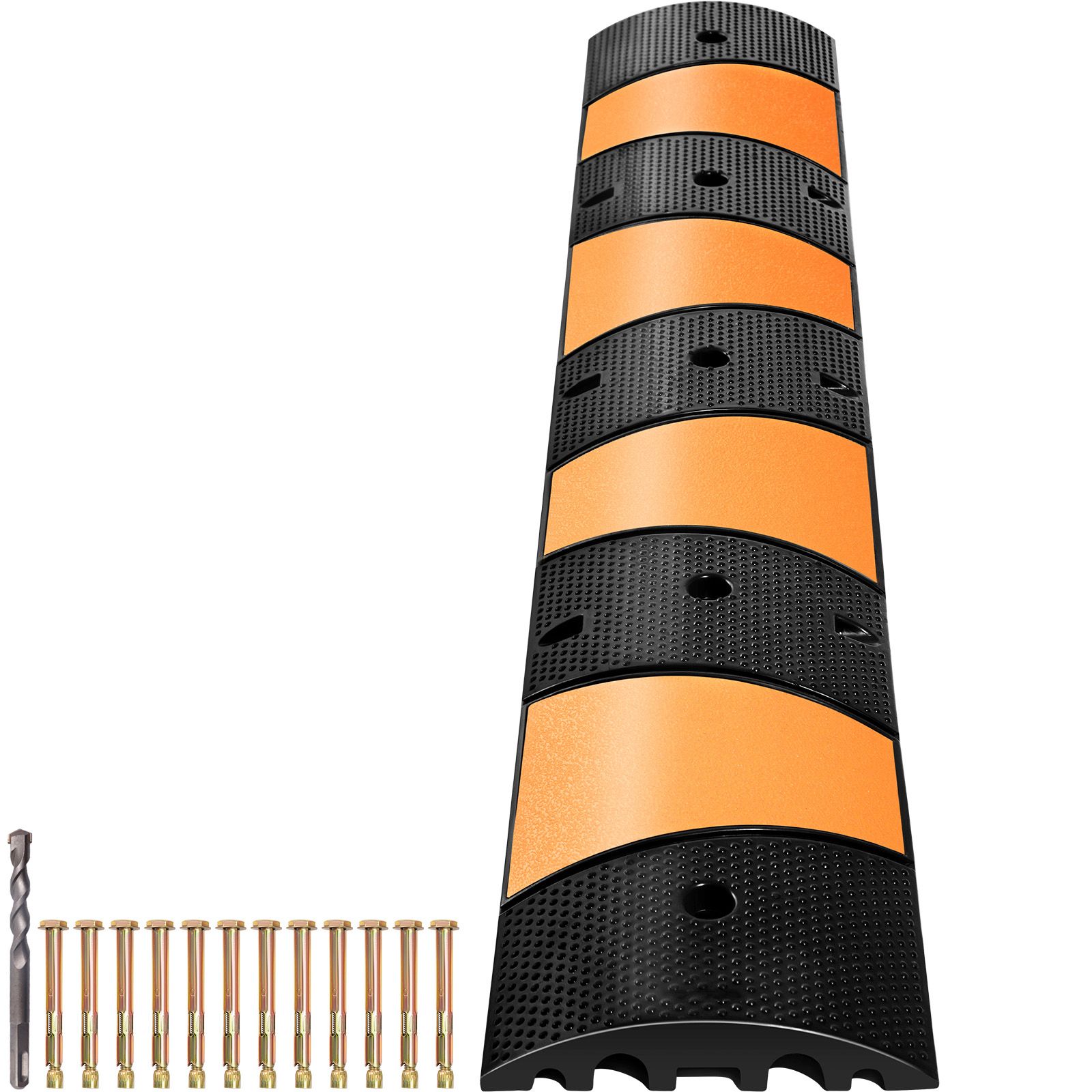 Ralentisseur en caoutchouc 2 voies avec protection de câbles, capacité 22 000 lbs, 185 cm, lot de 2