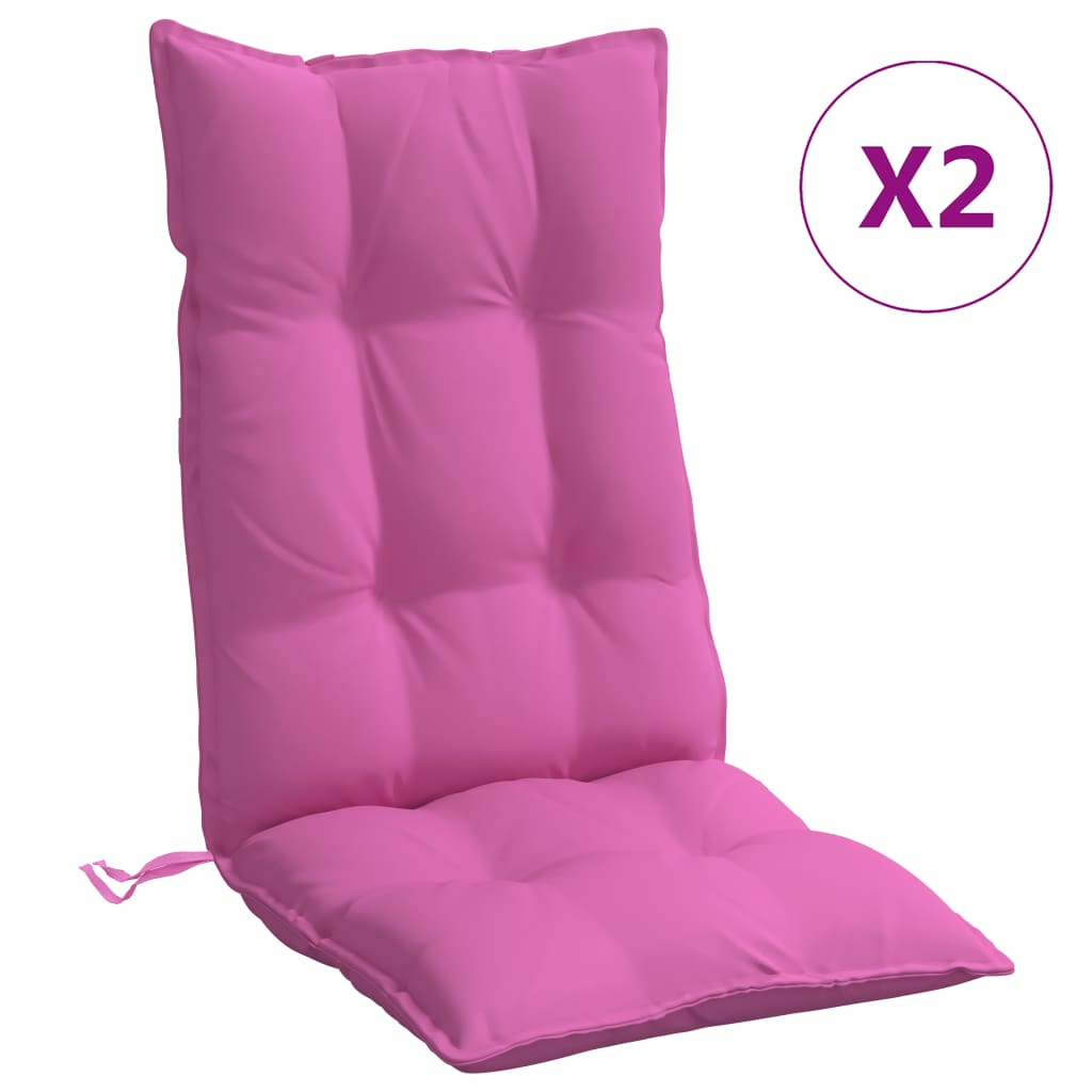 Vidaxl Hochlehner-stuhlkissen 2er-set Rosa Oxford-stoff