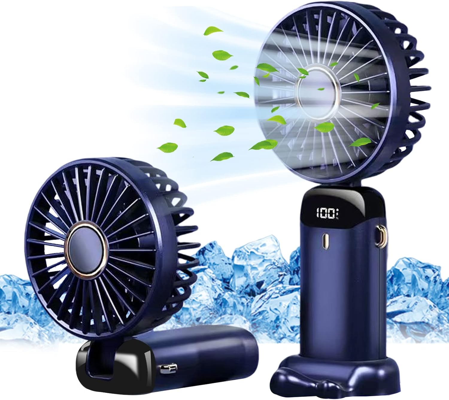 Coocheer – Ventilateur De Table Portable Usb 5 Vitesses – Moteur Puissant 5000 Mah – Pliable Et Léger 190g – Idéal Pour Bureau Et Extérieur