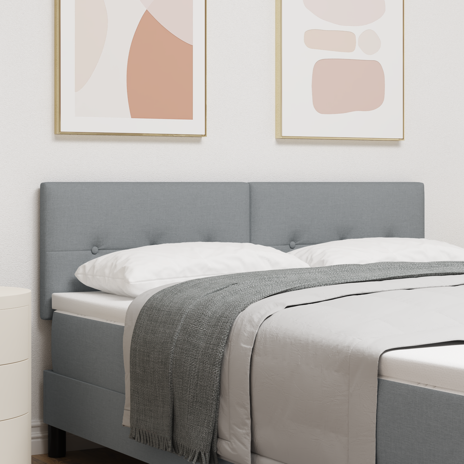 Tête De Lit Avec Tête De Lit Gris Clair 140 Cm Tissu Vidaxl