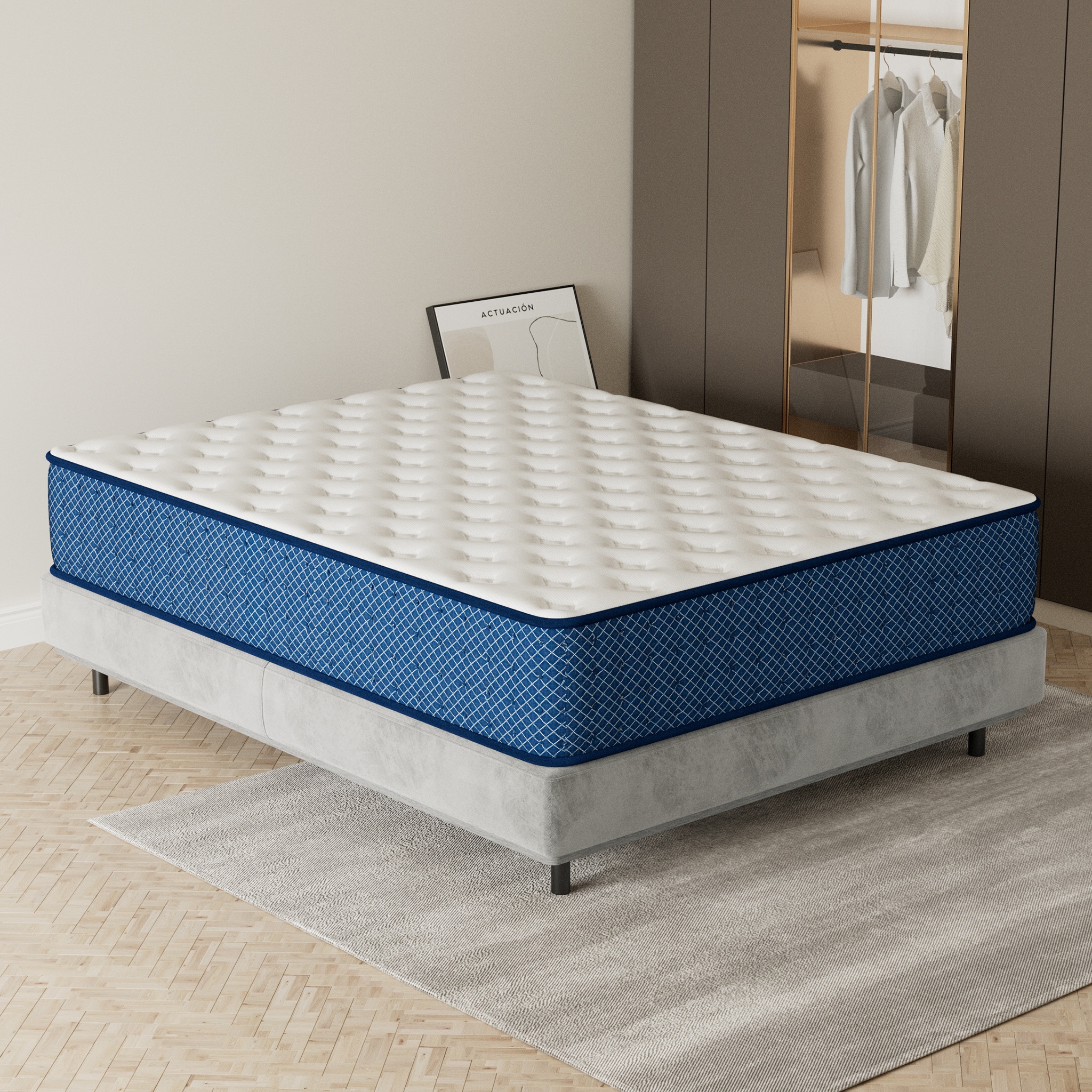 Dewinner – Matelas Mémoire De Forme 140x200 Cm – Épaisseur 30 Cm – Ferme – 7 Zones De Confort – Réversible – Soutien Ergonomique