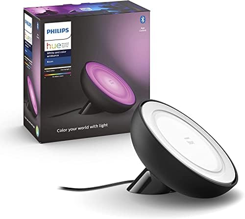 Philips Hue Bloom Tischleuchte, dekorative Beleuchtung, Schwarz | White & Color Ambiance, 16 Mio. Farben, 500 lm, Hintergrundbeleuchtung, Dimmbar, App- und Sprachsteuerung, Smart Home - Bild 4