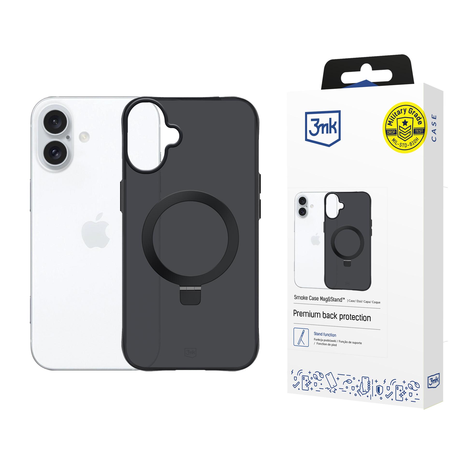 Oem Schwarz Apple Iphone 17 - 3Mk Smoke Hülle Mit Magnet Und Ständer