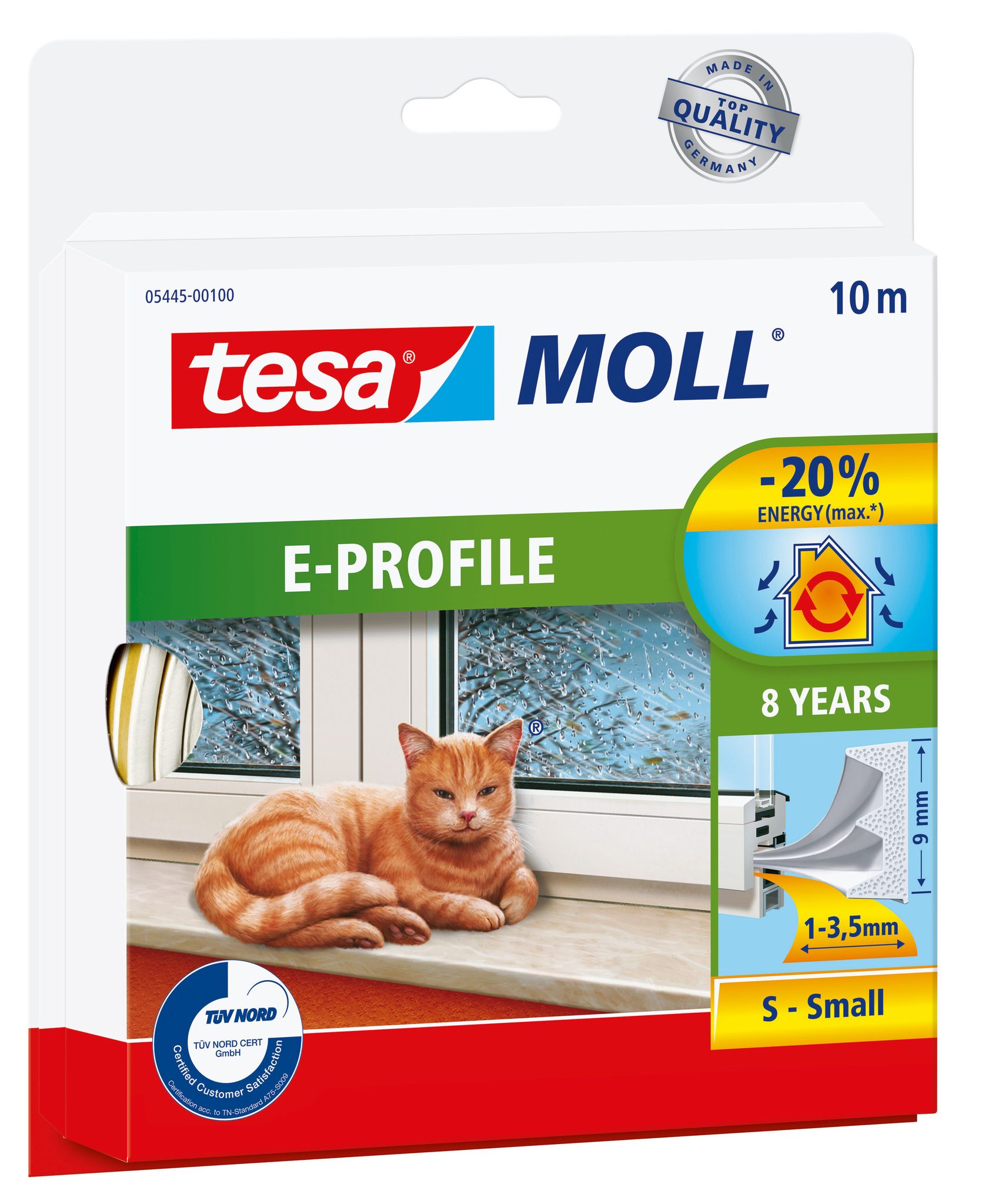 Tesa Weiß - E-Profile 05445-00100-00 Dichtband Moll® (L X B) 10 M X 9 Mm 1 St.