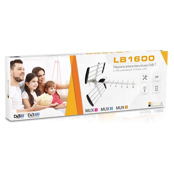 Oem Schwarz Libox Antenna Kierunkowa 16-El. Pasywna Dvb-T Z Filtrem Lte Lb1600 Outdoor Tv Antenna 18 Db