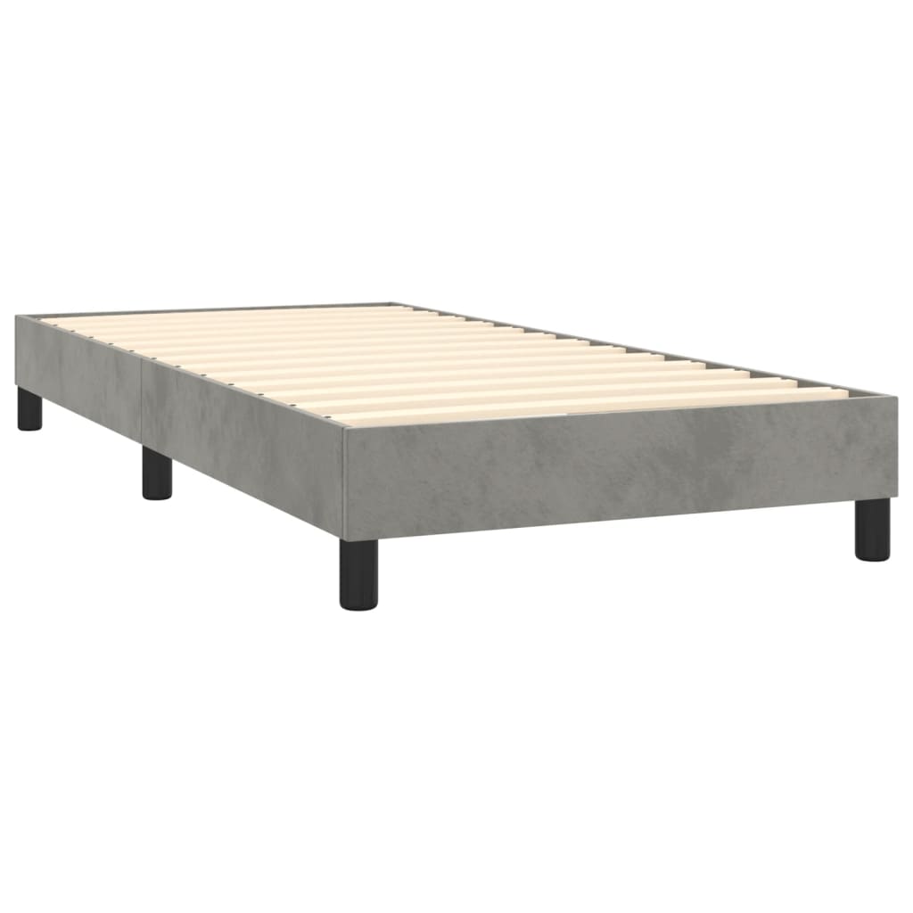Décoshop26 - Sommier À Lattes Sur Pieds Cadre De Lit 90x190 Cm Tissu
