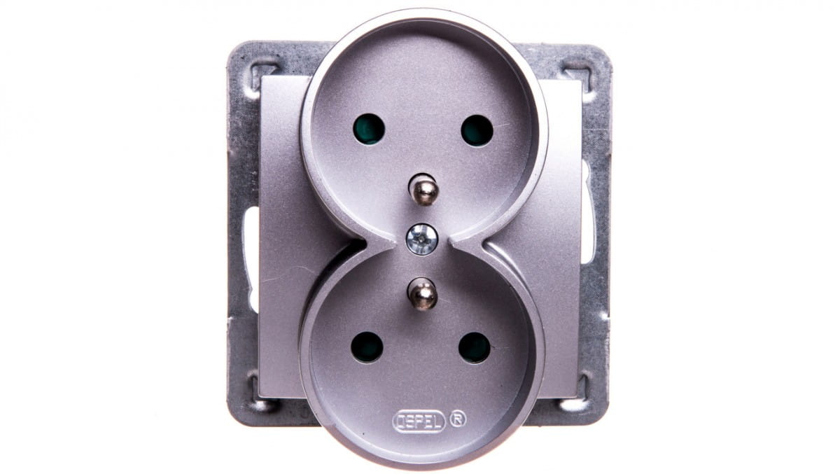 Ospel Versilbert Impresja Doppelsteckdose Mit/Mit Jalousien Silber Gp-2Yrzp/M/18