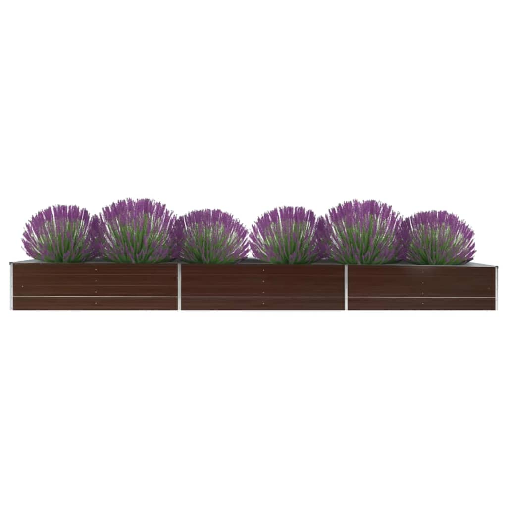 Garden Raised Bed Galvanised Steel 480x80x45 Cm Brown Vidaxl