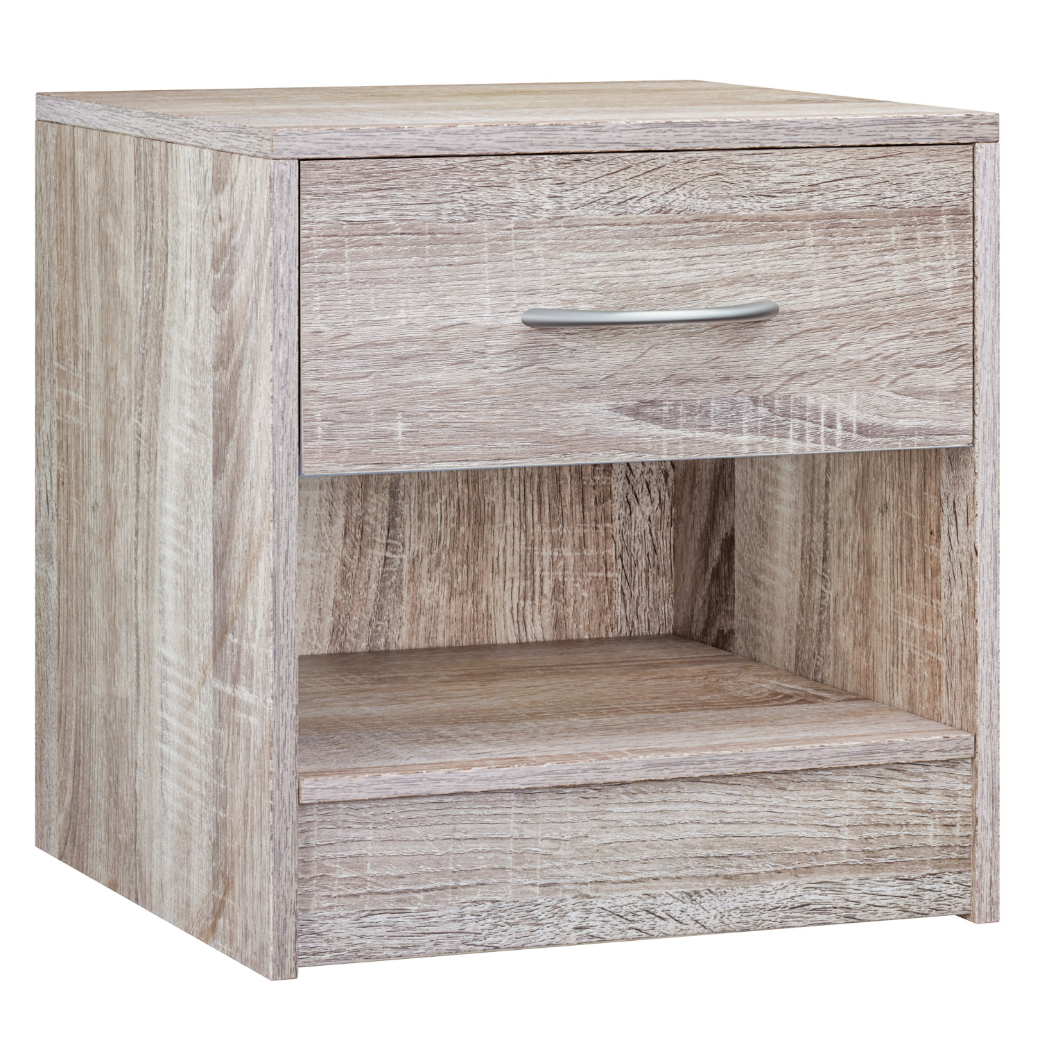 Casaria® Nachttisch Mit Schublade & Ablagefach Holz 41x39x28 Cm Nachtschrank Schlafzimmer Bett Nachtkästchen Moderne Kommode Einfache Montage Eiche
