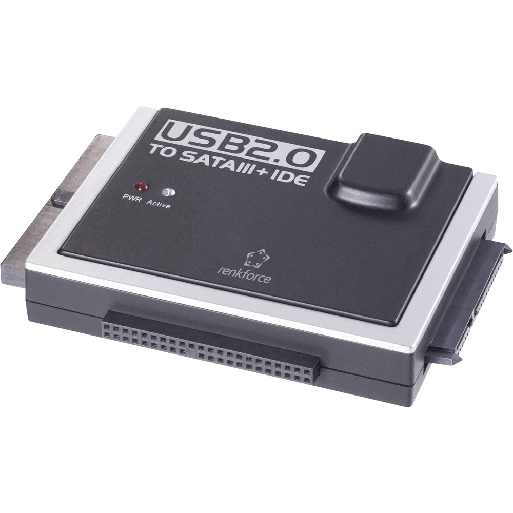 Renkforce Schwarz Festplatten Adapter [1X Usb 2.0 Stecker A - 1X Ide-Buchse 40Pol., Ide-Buchse 44Pol., Sata