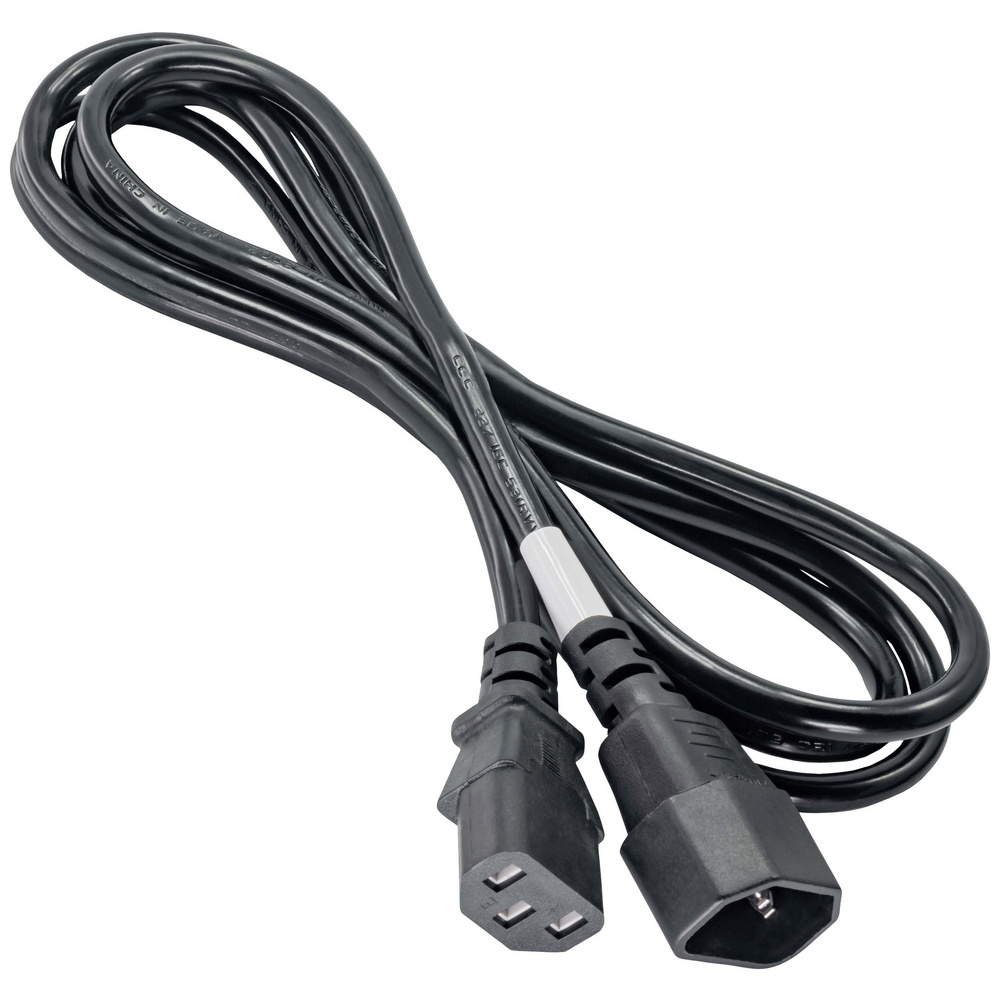 Akyga Schwarz Strom Anschlusskabel [1X Kaltgeräte-Buchse C13 - 1X Kaltgeräte-Stecker C14] 1.80 M