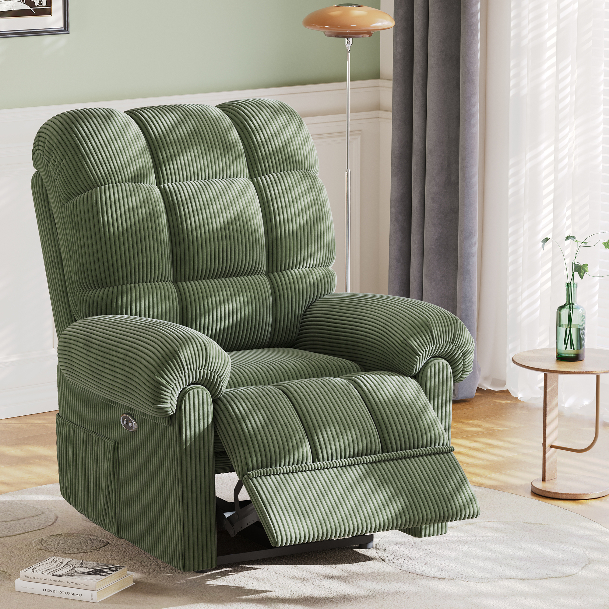 Yoleo - Fauteuil Relax Fauteuil Électrique En Velours Côtelé,fauteuil À