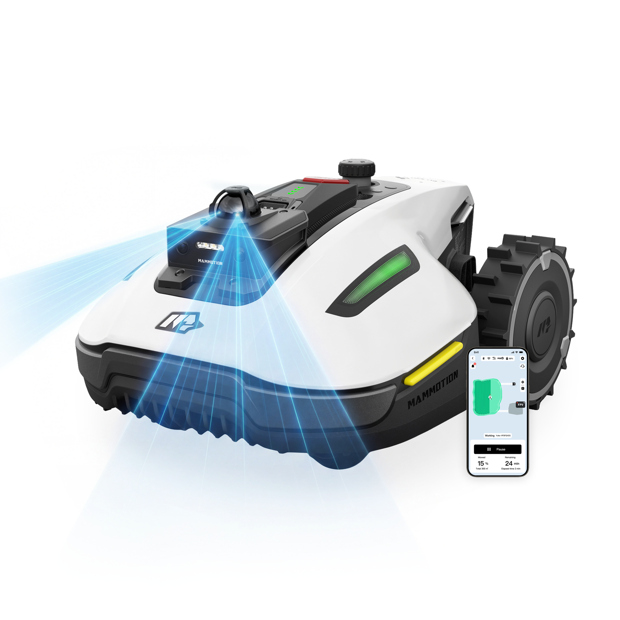 Mammotion Yuka Mini 2 1000 Mähroboter Ohne Begrenzungskabel, Bis 1000 M², 360° Lidar + Kameranavigation Mit Ki-Steuerung, Dropmow, Auto-Kartierung