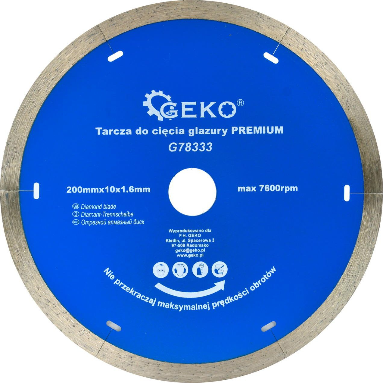 Import Diamantscheibe Geko Diamond Cutting Disc 200 Mm 1, 6 Mm