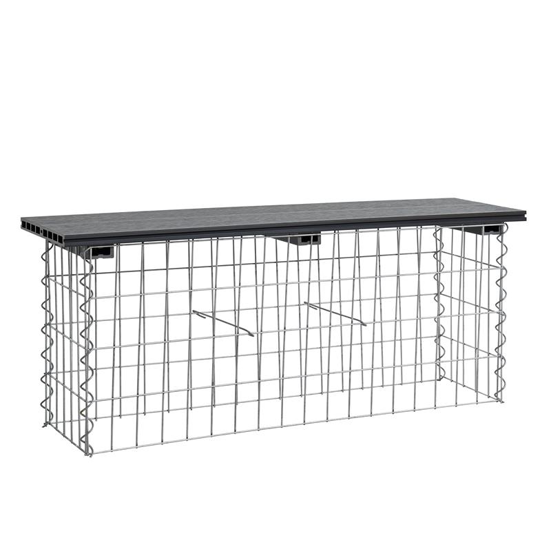 Estexo - Banc De Jardin À Gabion En Métal Galvanisé Et Wpc 100 X 30 X