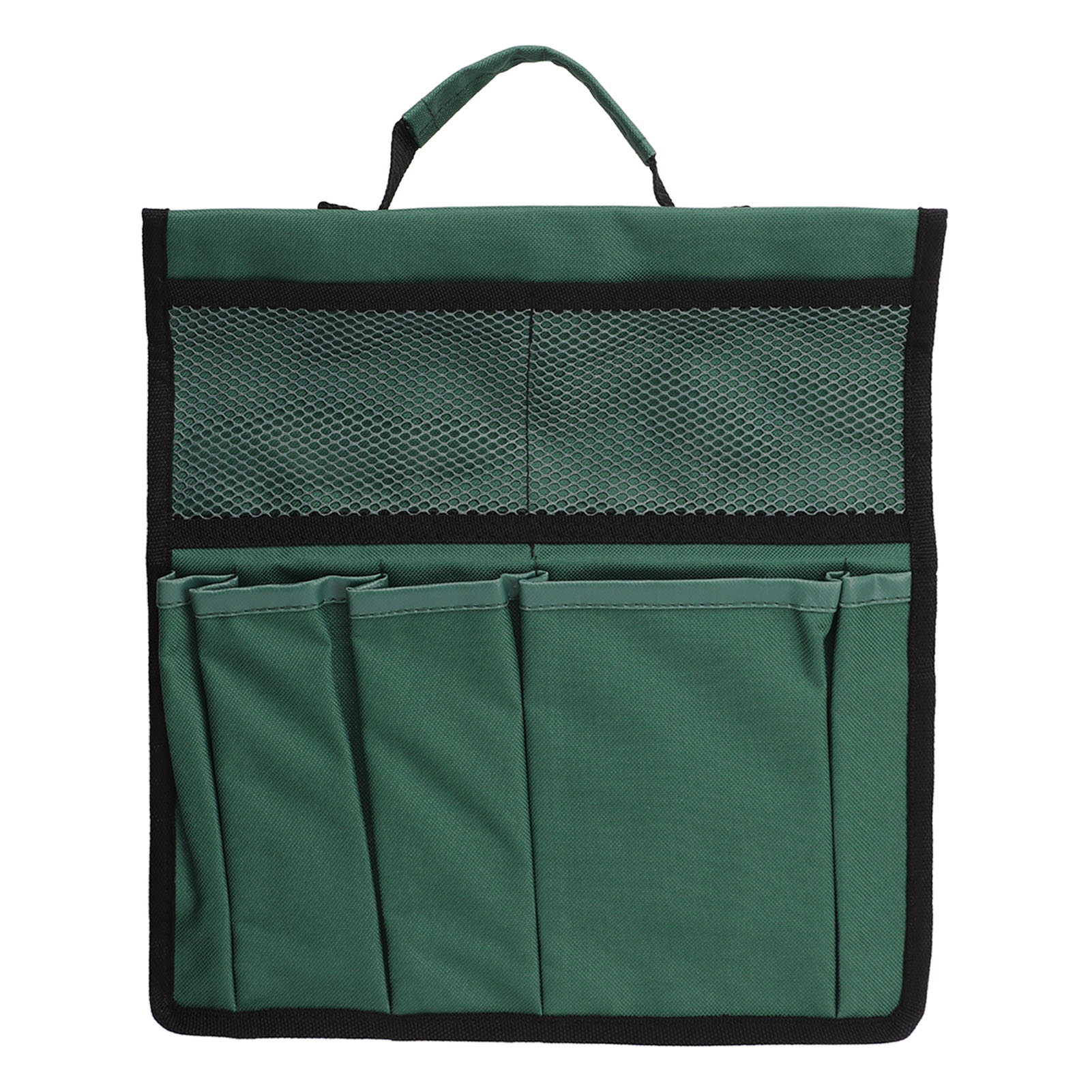 Sac de rangement pour outils de jardin pliable en Oxford 600D, 7 poches, vert foncé